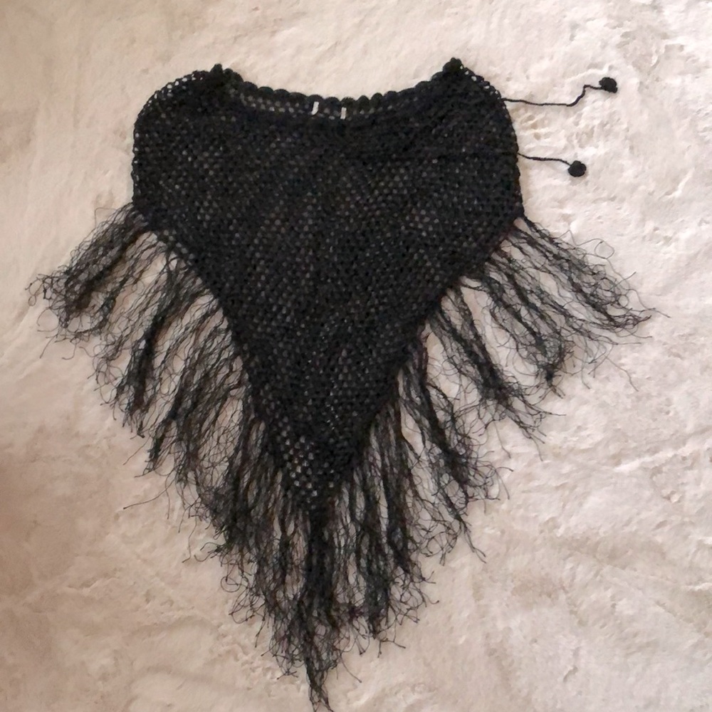 Black knit shawl
